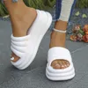 Pink Chunky Platform Sandaler för kvinnor Summer tjock botten Eva kil tofflor kvinna mode non slip beach glides skor 240412