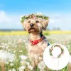 犬の襟大きな犬のための人工花旅行子犬弓生地の花の王冠の結婚式