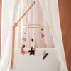 Baby houten bed Bell Forest Animal Mobile Hanging Music Rammles speelgoed 0-12 maand wieghouder armbeugel cadeau 240418