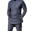 Vêtements africains pour les chemises et pantalons à plaid pour hommes de style dashiki