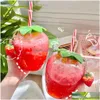 ウォーターボトル500ml kawaii stberryボトルかわいいst ppミルクコーヒーカップジュースドリンクウェアクリスマスギフトドロップデリバリーホームガーデンキッチェdhlph