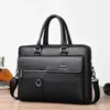 MenS Leather Briefcase Lawyer Handbag Luxury Laptop 14Inch Office Work Messenger Crossbody Side Designer Bag 240418