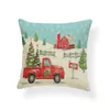 Claus Santa Car Cover Linen Christmas Pillowcase Xmas Tree Sofa Pillow Covers Office Cushions Pillowcases Home Decoration Th0087 s s