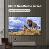 110 tum tunn kant aluminium Fixad ram Front Projector Screen 4K 3D Matt Vita skärmar för 8K/4K Long Throw Projector