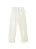 Jeans da donna Donne larghi bianchi bianchi in alto con la gamba larga pantaloni di jeans giunti fattini Spring Vintage Streetwear 2024 Y2K