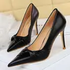 Kleiderschuhe Bigtree Spring Woman Pumps PU Leder Frauen Heels Stiletto Fashion Office High Ladies Plus Size 43