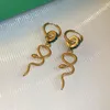 Dangle Earrings Trendy 14K Real Gold Plating Snake Shape For Women High Quality Jewelry 925 Silver Needle Titanium Steel Zircon