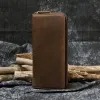 Portfele szalona skórzana skóra końska długie portfel wokół oryginalnego skórzanego portfela telefon