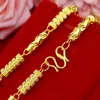 FASHION LUXURY MEN'S NECKLACE 24K GOLD CHAIN SOLID CAR FLOWER NECKLACE FOR MEN WEDDING ENGAGEMENT ANNIVERSARY JEWELRY GIFTS M267u