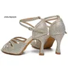 Dance Shoes 2024 SHUANGSEJU Rhinestone Latin Women Soft Bottom Salsa For Dancing Ladies Girl Heels Rumba