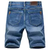 Shorts d'été Jeans hommes pantalons denim extensible des design de mode bleu foncé jeans jeans slim saignel mâle jeans court hombre 240419