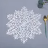 Table Cloth PVC Christmas Snowflake Decoration Non-slip Kitchen Placemat Insulation Pad Dish Cup Mat Home El Decor 51169