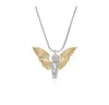 Retro Gold and Silver Angel Necklace Wing Titanium Steel Personality Soil Hopping Di Accessories Street Hip Hop Sweater Chain4660591