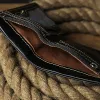 Plånböcker Aetoo Mäns korta läderplånbok, avslappnad blixtlås, personaliserad mjuk läder enkel plånbok