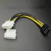 17cm 6Pin To Dual 4Pin Video Card Power Cord Y Shape 8 Pin PCI Express To Dual 4 Pin Molex Graphics Card Power Cable