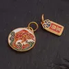 geomancy accessory China-chic Sand Gold Lotus Carp Carving Everything is Suitable Pendant Diy Rope Bracelet Accessories