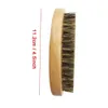 Hair Bristle Brush Natural Boar Shaving Comb Men Face Mustache Round Wood Handle Handmade Beard Brushes TH1030 es