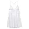 Seksowna spódnica Nowa zalotna jedwabna lodowa jedwabna piżama dla kobiet przezroczysty francuski styl bez wyciągania seksu Produkty CAMISOLE SLIT Nightgown