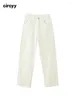 Jeans da donna Donne larghi bianchi bianchi in alto con la gamba larga pantaloni di jeans giunti fattini Spring Vintage Streetwear 2024 Y2K