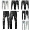 Herren Jeans Designer Jeans AM Jeans 8836 Hochwertiges Modes Patchwork Ripped Leggings 28-40