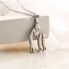 Hanger kettingen Wanzhi familielid Silhouette ketting voor mannen en vrouwen kinderen metaal roestvrijstalen choker mode -accessoires