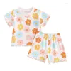 Set di abbigliamento Fashion Baby Girl Outfit Summer Outfits colorati top a maniche corte a maniche corte Shorts Set Children 2 peps Abiti