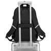 Рюкзак высокий качество 15,6 '' Ноутбук Оксфордские женщины, мужчины, путешествуют с USB -портом, отражающая школьная сумка, черная большая вместимость