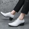 Scarpe vestiti parzival uomini primaverili in pelle oxfords business ha casual man zip tacchi alti festeggiamenti