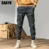 Caayu Joggers Cargo Pants Men Casual Y2K Multi-bolso calça masculina calça de moles