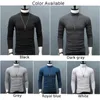 Ternos masculinos B1758 Winter Homem Homem Mock pescoço básico Blusa de camiseta Pullover de manga longa Male masculina machado de moda esticada em forma mais