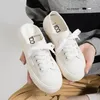 Casual Shoes White Women Vulcanize Two-wear Lazy Snakers Thick Bottom Half Drag Canvas Walking Tennis Shoe Lace Up Zapatos