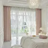 Kurtyna francuskie różowe zasłony zaciemniające w stylu księżniczki sypialnia światło luksusowy high-end pokój wykuszowy okien