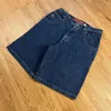 Jnco Mens Vintage Street Giyim Hip Hop Yılan Grafik Geniş Bacak Denim Pantolon Baggy Gym Şort Erkek Moda Jorts Jeans Şort 240409