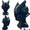 Máscaras de festa máscara de cosplay sci-fi helmetsamurai capacete personalizado samurai cyberpunk fit para halloween e festas 230523 dr homefavor dhlwp