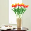 Fiori decorativi 10pc tulipani artificiali Vase Vase Mini simulazione Decorazione per tulipani Forniture per matrimoni Decorazione