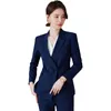 Pantalones de dos piezas para mujeres Damas Oficina de trabajo Suites Blazers con pelaje de chaquetas para mujeres Pantalones profesionales Pantalones Juego de otoño