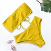 Kvinnors badkläder 1 Set Stylish Women Beach Suit Elastic Bathing Two-Piece Summer BH BROSS Bikini