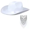 Bérets de cowboy bandana set pour hommes femmes western cowgirl chapeau mode écharpe d'anniversaire de fête d'anniversaire accessoires