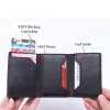Carteiras RFID bloqueando a carteira inteligente masculina com bolso de bolso de bolso de bolso de couro de botão