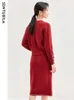 Robes de travail Sentubila Jupe tricotée en deux pièces Femmes 2024 Spring Automn Red Cardigan Veste Top Woman Elegant Midi Jirts Set W33Z51901