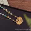 geomancy accessory New Chinese French Australian Jade Carp Ruyi Lock with Diamond Pendant Multi Loop Sand Gold Bracelet Necklace for Women