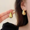 Boucles d'oreilles Stud Huanzhi Ins Grands Brople d'eau Pendre en métal Chunky Pendant Glossy lisse de boucles d'oreille et bijoux de mode de mode pour femmes