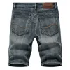 Shorts d'été Jeans hommes pantalons denim extensible des design de mode bleu foncé jeans jeans slim saignel mâle jeans court hombre 240419