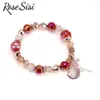 Bracelets Charmets Rose Sisi Beads de aleación bohemia europea y americana para mujeres Baubles Mujeres regalo de joyería
