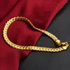 Очаровательные браслеты касанье оптовые мужские ювелирные украшения шириной 5 мм золотой цвет длиной 20 см для цепного бордюра