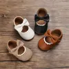 Baby casual schoenen baby peuter bowknot niet -slip rubber softsole plat pu first walker geboren boogdecor 240415
