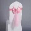 Decor Wedding Bow Back Chair Hotel Solid Color Bows Chairs Backs Flower High Elastic Ribbon Festive Party Decorative Props TH1398 s s s ative