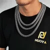 Neuer Stil mit Diamant-Nieten-Knopf aus Edelstahl kubanische Kette mit personalisierter trendiger Hip-Hop-Schmuck Halskette für Männer