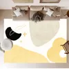 Carpets moderne INS Yellow Moon Imprimer du tapis salon Chambre de flanelle de flanelle Mat de sol léger Luxury salle de bain non glissante porte d'entrée