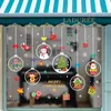 1set Santa Claus Snowman Elk Window Stickers Snowflake Electrostatic Wall Sticker 2024 Christmas Decoration for Home Year 240408